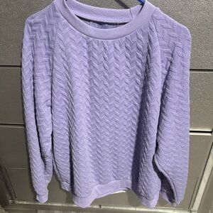 SHEIN Lavender Textured Crew Neck Sweater
